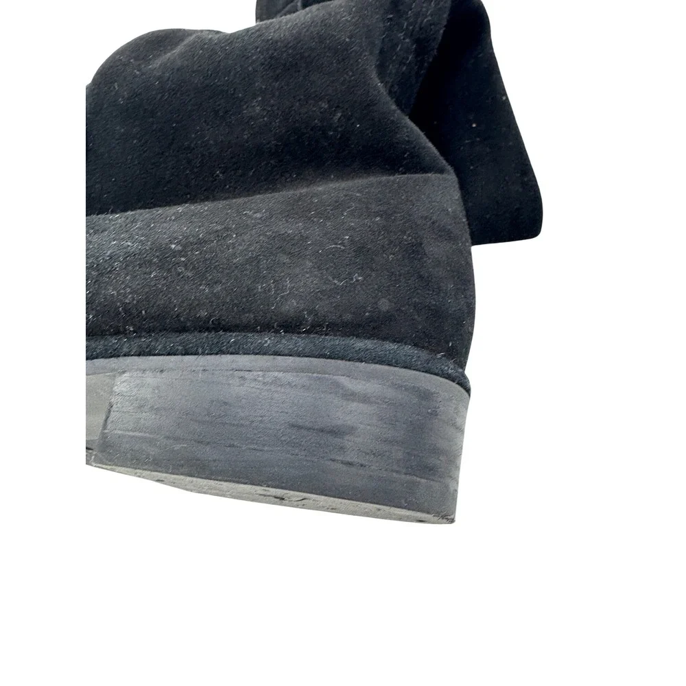 Stuart Weitzman Kneezee Boots Size 6.5 Black Stretch Suede Knee High Riding
